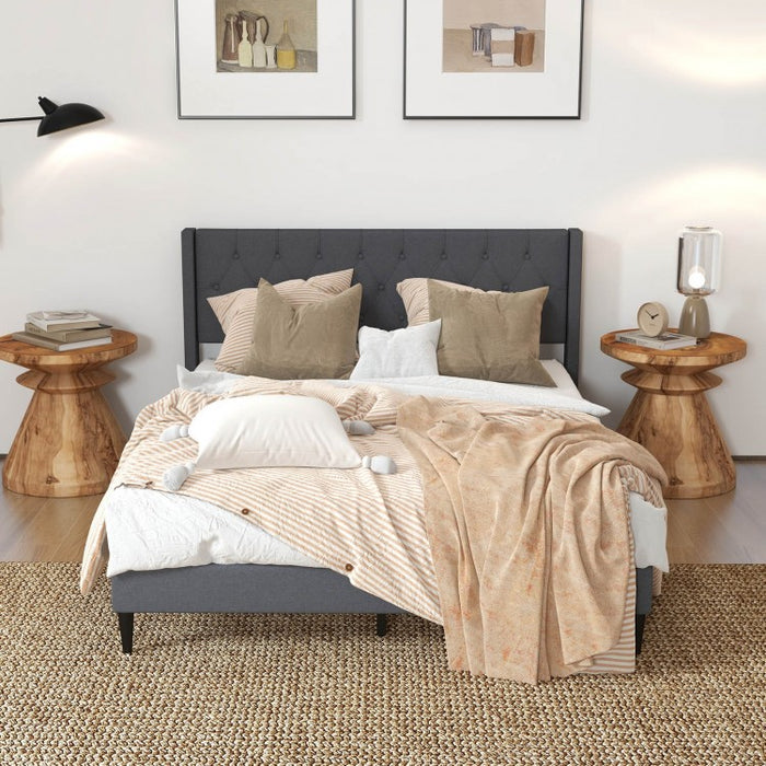 Padded Platform Bed with Under-Bed Storage Space