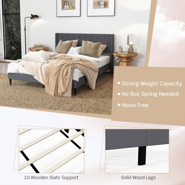 Padded Platform Bed with Under-Bed Storage Space