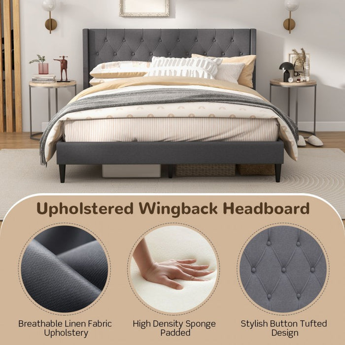 Padded Platform Bed with Under-Bed Storage Space