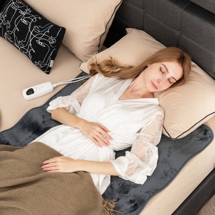 Gray Portable Adjustable Temperature Electric Heated Mattress Pad