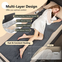 Load image into Gallery viewer, Gray Portable Adjustable Temperature Electric Heated Mattress Pad
