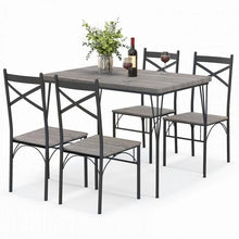 Charger l&#39;image dans la galerie, Modern Gray 5-Piece Dining Table and Chairs Set - Suitable for Kitchen and Restaurant
