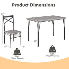 Charger l&#39;image dans la galerie, Modern Gray 5-Piece Dining Table and Chairs Set - Suitable for Kitchen and Restaurant
