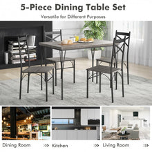 Charger l&#39;image dans la galerie, Modern Gray 5-Piece Dining Table and Chairs Set - Suitable for Kitchen and Restaurant
