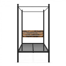 Load image into Gallery viewer, Vintage Industrial-Style Metal Bed Frame with Canopy
