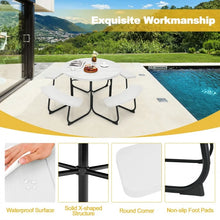 Load image into Gallery viewer, Costway Outdoor Modern Round Dining Table for 8 with Curved Seats - Suitable for Backyard and Garden
