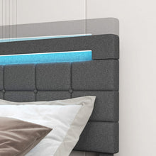 Load image into Gallery viewer, Modern Minimalist Bed Frame with USB Headboard, Drawers and LED Lights

