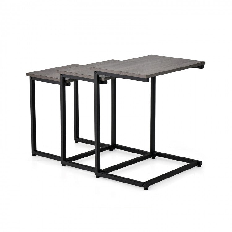 Costway Modern Side Tables for Living Room Coffee Table 3-Piece Set - Suitable for Office and Apartment