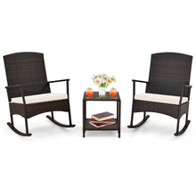 Load image into Gallery viewer, 3-Piece Patio Rocking Chair and Coffee Table Set for Outdoor Garden

