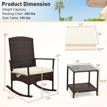 Load image into Gallery viewer, 3-Piece Patio Rocking Chair and Coffee Table Set for Outdoor Garden
