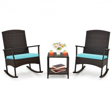 Load image into Gallery viewer, 3-Piece Patio Rocking Chair and Coffee Table Set for Outdoor Garden
