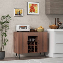 Load image into Gallery viewer, Costway Mid Century Modern Bar Cabinet Buffet with Wine Rack - Suitable for Dining Room and Kitchen
