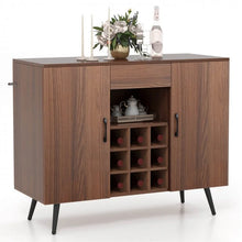 Load image into Gallery viewer, Costway Mid Century Modern Bar Cabinet Buffet with Wine Rack - Suitable for Dining Room and Kitchen
