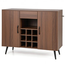 Load image into Gallery viewer, Costway Mid Century Modern Bar Cabinet Buffet with Wine Rack - Suitable for Dining Room and Kitchen
