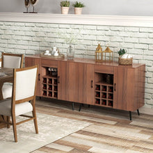 Load image into Gallery viewer, Costway Mid Century Modern Bar Cabinet Buffet with Wine Rack - Suitable for Dining Room and Kitchen
