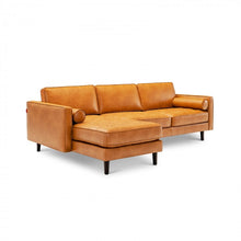 Load image into Gallery viewer, Costway Modern Brown Leather Couch for 3 - L-Shaped Sectional with Modular Design and Simple Style
