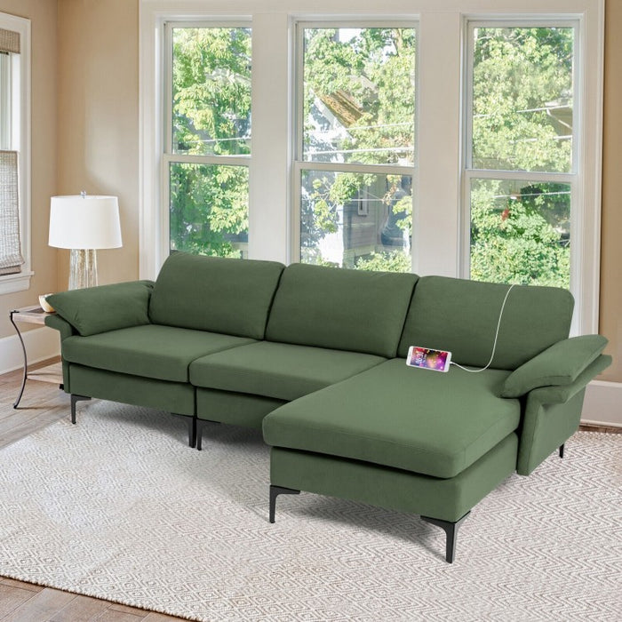 Costway Modern Sectional Couch with Chaise - Suitable for Living Room