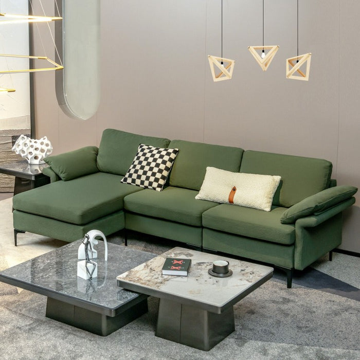 Costway Modern Sectional Couch with Chaise - Suitable for Living Room