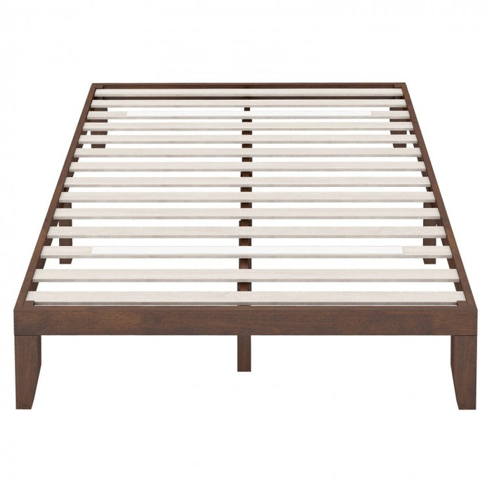 Costway Solid Wood King Size Bed Frame - Suitable for Bedroom, Farmhouse, and Dormitory