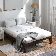 Load image into Gallery viewer, Costway Solid Wood King Size Bed Frame - Suitable for Bedroom, Farmhouse, and Dormitory
