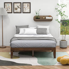 Load image into Gallery viewer, Costway Solid Wood King Size Bed Frame - Suitable for Bedroom, Farmhouse, and Dormitory

