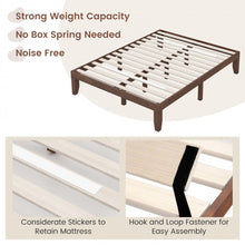 Load image into Gallery viewer, Costway Solid Wood King Size Bed Frame - Suitable for Bedroom, Farmhouse, and Dormitory
