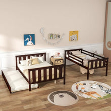 Charger l&#39;image dans la galerie, Multifunctional Bunk Bed with Guardrail and Trundle

