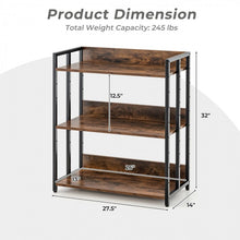 Load image into Gallery viewer, Industrial Vintage 3-Tier Metal Bookshelf - Storage Rack for Living Room and Bedroom
