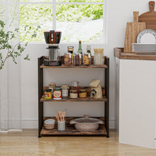 Load image into Gallery viewer, Industrial Vintage 3-Tier Metal Bookshelf - Storage Rack for Living Room and Bedroom
