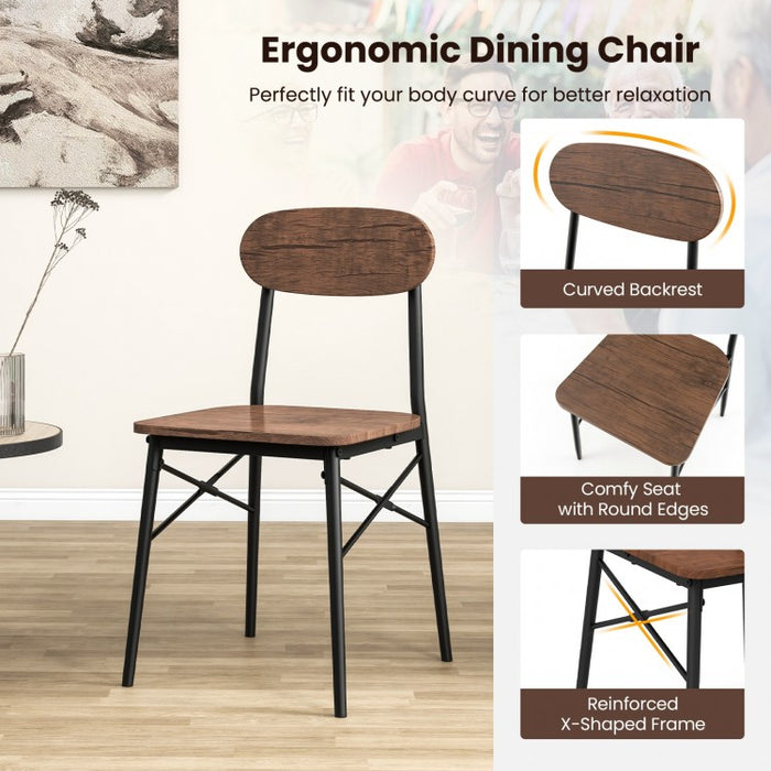 Industrial Style Dining Table Set 5-Piece Set with Wide Seats - Suitable for Kitchen and Dining Room