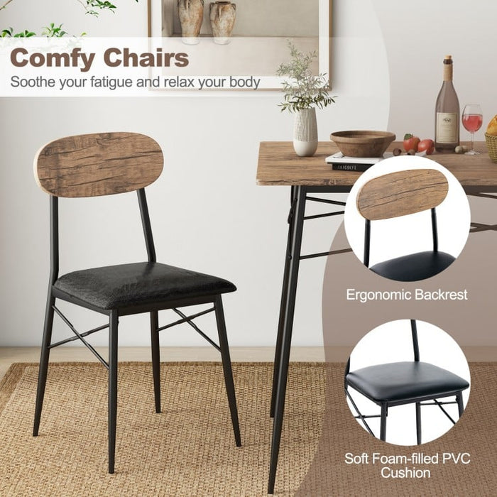 Costway 4-Piece Dining Room Set with Rectangular Table, Bench, and Chairs - Suitable for Restaurant and Kitchen