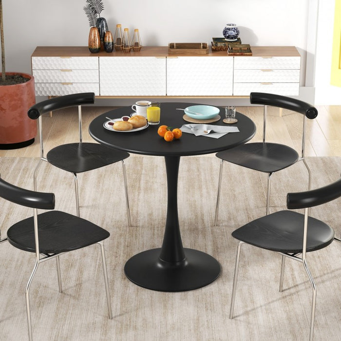Costway Black Modern Round Dining Table - Suitable for Restaurant and Tavern