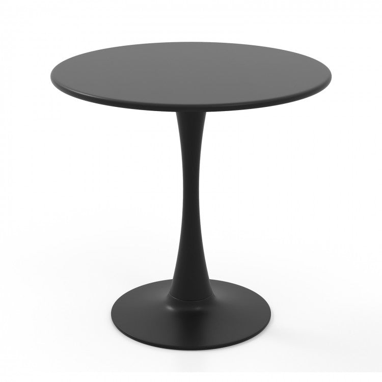 Costway Black Modern Round Dining Table - Suitable for Restaurant and Tavern