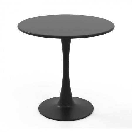 Costway Black Modern Round Dining Table - Suitable for Restaurant and Tavern