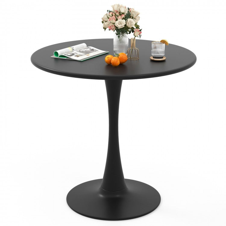 Costway Black Modern Round Dining Table - Suitable for Restaurant and Tavern
