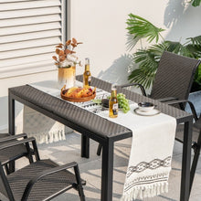 Load image into Gallery viewer, Outdoor Black Wicker Dining Room Table Outside - Suitable for Patio and Backyard
