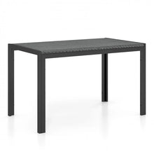 Load image into Gallery viewer, Outdoor Black Wicker Dining Room Table Outside - Suitable for Patio and Backyard
