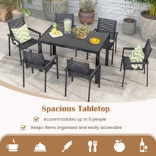 Load image into Gallery viewer, Outdoor Black Wicker Dining Room Table Outside - Suitable for Patio and Backyard

