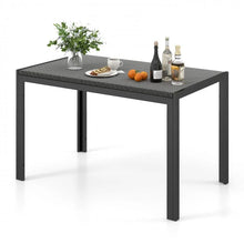Load image into Gallery viewer, Outdoor Black Wicker Dining Room Table Outside - Suitable for Patio and Backyard
