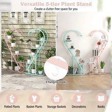 Load image into Gallery viewer, Heart-Shaped 5-Tier Metal Plant Stand for Garden and Patio
