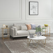 Load image into Gallery viewer, Costway Modern Round Side Table Set of 2 with Glass Top - Suitable for Bedroom and Dormitory
