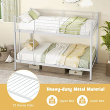 Load image into Gallery viewer, Costway Furniture：Minimalist White Metal Bunk Bed for Bedroom
