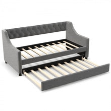 Load image into Gallery viewer, Costway Furniture:Modern Minimalist Grey 2-Seater Sofa Bed with Soft Cushions
