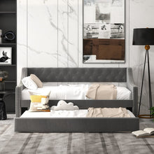 Load image into Gallery viewer, Costway Furniture:Modern Minimalist Grey 2-Seater Sofa Bed with Soft Cushions
