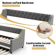 Load image into Gallery viewer, Costway Furniture:Modern Minimalist Grey 2-Seater Sofa Bed with Soft Cushions
