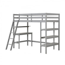 Load image into Gallery viewer, Costway Furniture:Bedroom Loft Bed with Desk and Bookshelf
