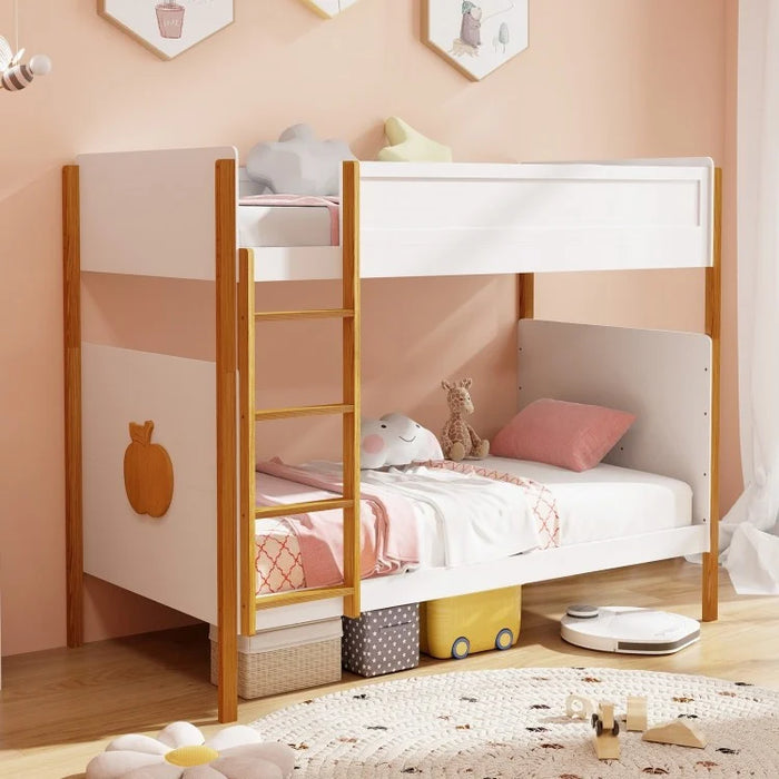 Adorable Kids Bunk Bed with Ladder and Wooden Frame