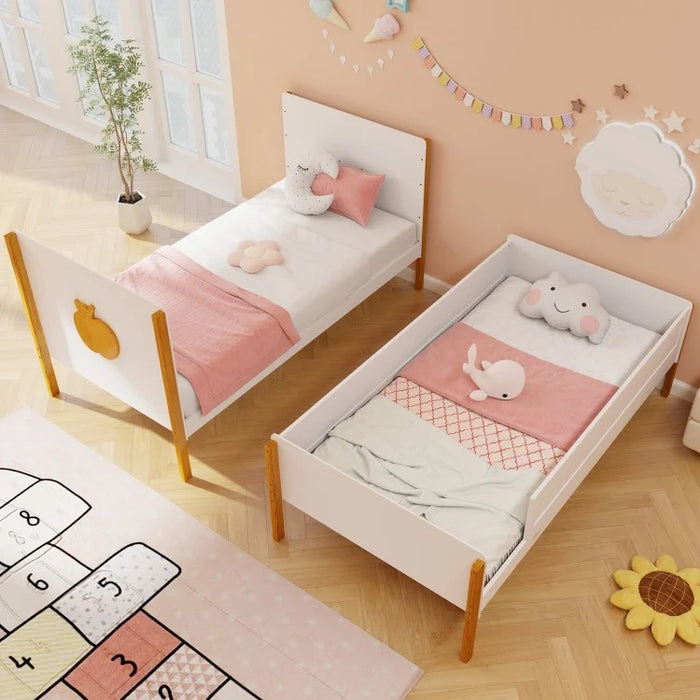 Adorable Kids Bunk Bed with Ladder and Wooden Frame