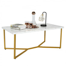 Charger l&#39;image dans la galerie, Costway Modern Side Table with Faux Marble Top - Suitable for Living Room and Bedroom
