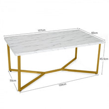 Charger l&#39;image dans la galerie, Costway Modern Side Table with Faux Marble Top - Suitable for Living Room and Bedroom
